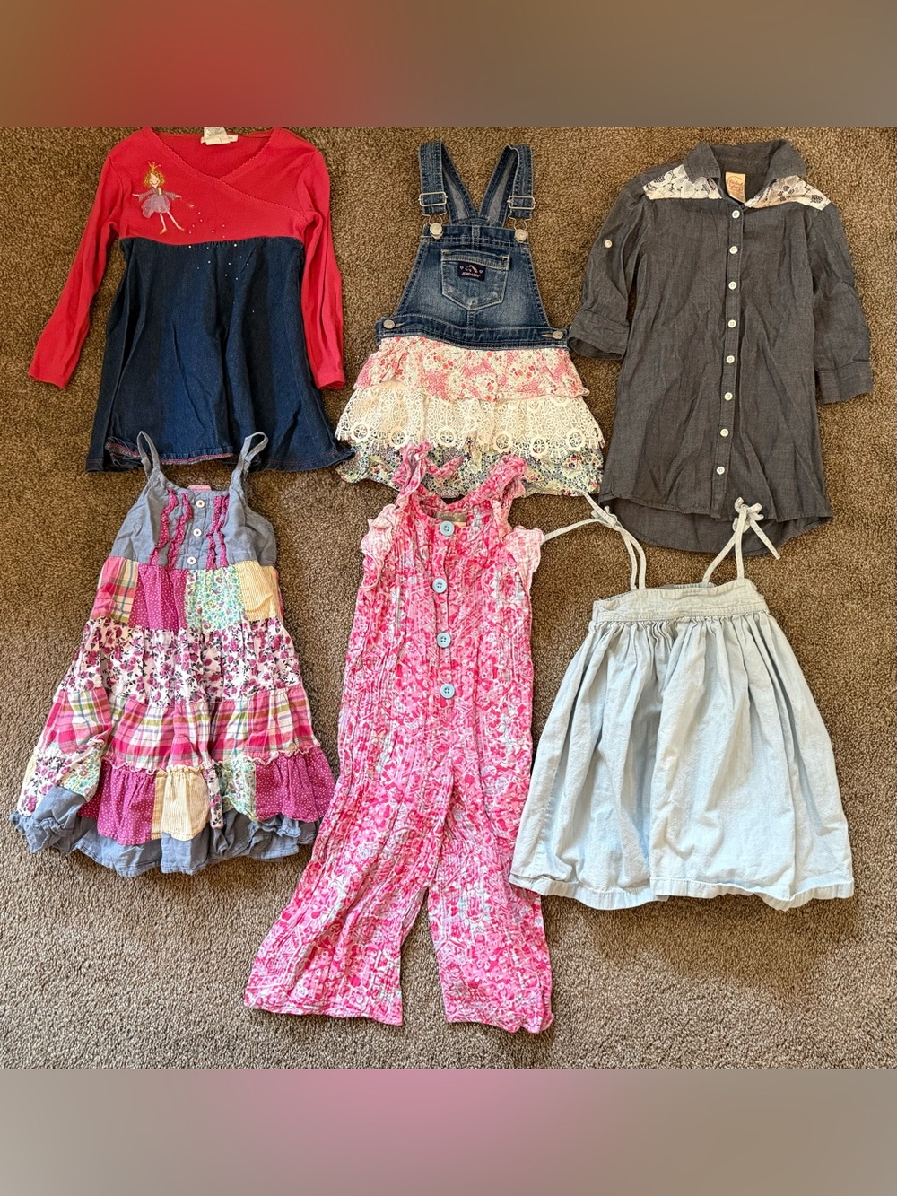 Pastourelle by Pippa and Julie Jordache Dress Overall Jumpsuit Lot Girls 4T 5T